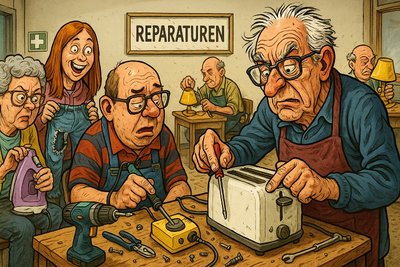 Grafik: Schrauben, Scharniere, Schicksale: Ahlen erfindet das Wunderland der Reparaturen