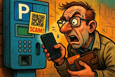 Grafik: Quishing in Dortmund – Wenn der Parkschein plötzlich Hacker mag