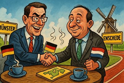 Grafik: Münster und Enschede auf diplomatischer Kaffeefahrt