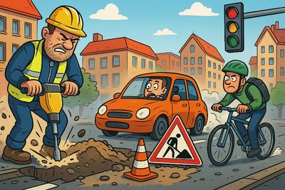 Grafik: Münster hebt ab – zumindest an der Kreuzung Mauritzstraße