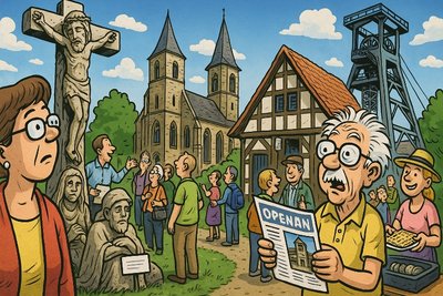 Grafik: Ahlen lädt zur großen Denkmal-Safari: Waffeln, Fördertürme und die unsichtbare Frage nach dem Wert