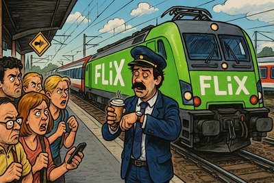 Grafik: Lokführer: Muss Pause machen, selbst wenn die Passagiere längst Pause vom Reisen bräuchten.