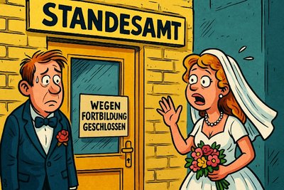 Grafik: Standesamt dicht – die Liebe muss warten!