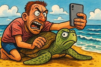 Grafik: Selfie-Fail auf Hawaii