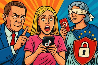 Grafik: Europa gegen TikTok – Wenn Brüssel das Internet erzieht und keiner das Passwort weiß