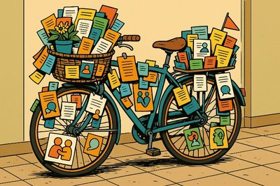 Grafik: Das Kreishaus und sein Kult-Fahrrad: Wenn Selbsthilfe auf zwei Rädern rollt