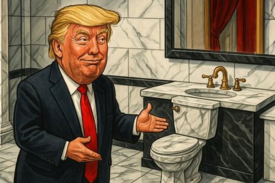 Grafik: Marmor, Macht und Misere – wenn eine Präsidententoilette zum nationalen Symbol wird