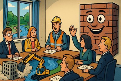 Grafik: Beton der Gefühle zeigt – der Begleitausschuss Bürgercampus tagte, die Werse lauschte