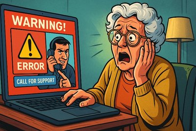 Grafik: Hallo, hier spricht Microsoft! – Oder: Wie drei Münsteraner vom digitalen Enkeltrick 2.0 erwischt wurden