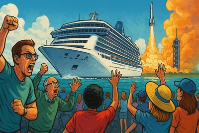 Grafik: Wie ein Kreuzfahrtriese Cape Canaveral die Show stahl