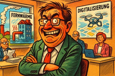 Grafik: Bauausschuss zwischen Wärmewunder und Digitalisierungs-Disco