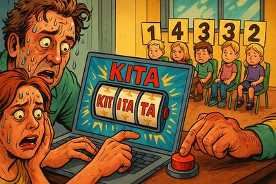 Grafik: Kita-Platz in Ahlen – das digitale Glücksspiel für Eltern