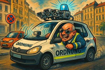 Grafik: Heidelberg rollt die Zukunft aus – das Robo-Auto jagt Knöllchen